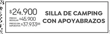 SILLA DE CAMPING CON APOYABRAZOS
