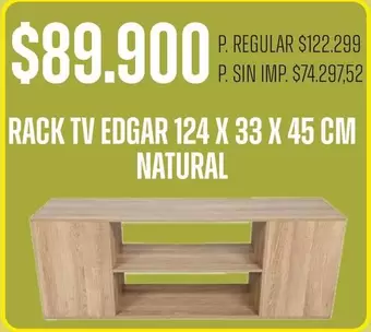 X$ - RACK TV EDGAR 124 X 33 X 45 CM NATURAL