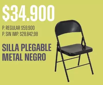 Negro - SILLA PLEGABLE METAL NEGRO