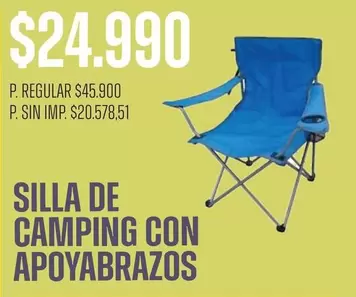 SILLA DE CAMPING CON APOYABRAZOS