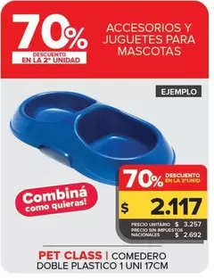 Pet Class Comedero Doble Plastico