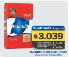 Taraguí - Yerba Mate C/Palo Orig Crol 4Flex