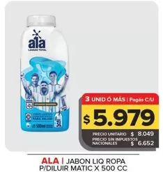 Ala - Jabon Liq Ropa P/Diluir Matic