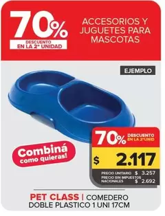 Pet Class Comedero Doble Plastico