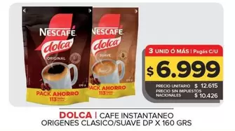 Dolca - Cafe Instantaneo Origenes Clasico/Suave