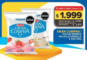 Gran Compra - Yogur Bebible Frutilla/Vainilla