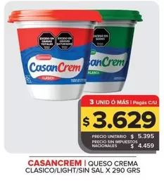 Casancrem - Queso Crema Clasico/Light/Sin Sal