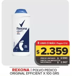 Rexona - Polvo Pedico Original Efficient