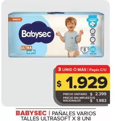 Babysec - Pañales Ultrasoft 