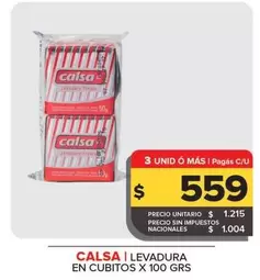 Calsa - Levadura En Cubitos