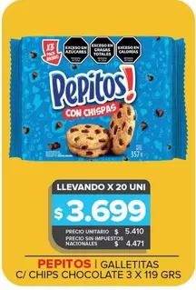 Pepitos - Galletittas c/Chips Chocolate