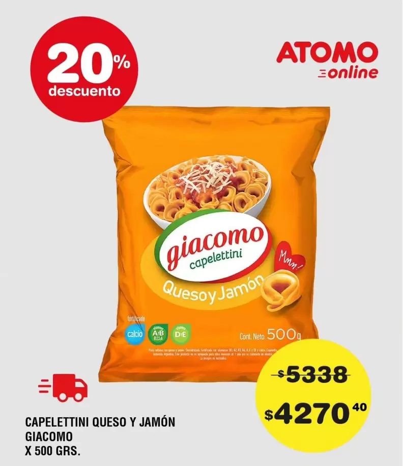 Giacomo - CAPELLETTINI QUESO Y JAMÓN