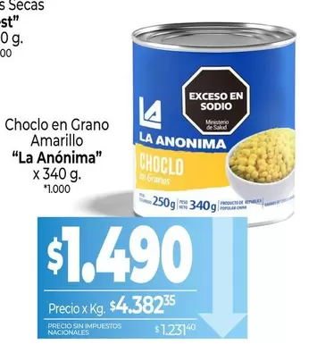 La Anónima - Choclo en Grano Amarillo