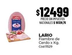 Lario - Fiambr de Cerdo x Kg. Cód:11529