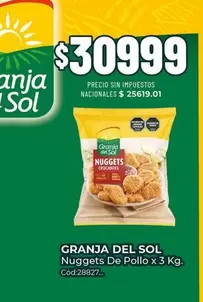 Granja del Sol - Nuggets De Pollo x 3 Kg. Cód:28827