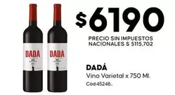 Dada - Vino Varietal x 750 Ml. Cod:45248.