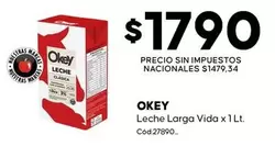 Okey - Leche Larga Vida x 1Lt. Cod 27890