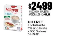 Hileret - Endulzante Clásico Forte x 100 Sobres Cód:18591