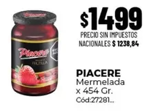 Piacere - Mermelada x 454 Gr. Cód:27281