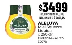 aleluya - Miel Squezze L extquoterightiquida x 250 Gr. C extquoterightf32076-32077-32078