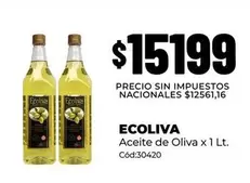 Ecoliva - Aceite de Oliva x 1 Lt. Cód:30420