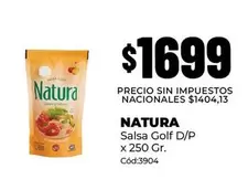 Natura - Salsa Golf D/P x 250 Gr. Cód:3904