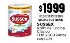 Sussex - Rollo de Cocina Clásico 1 Un. x 200 Paños Cód:23679