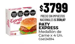 Express - Medallón de Carne x 4 Un. Cód:24594