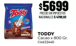 Toddy - Cacao x 800 Gr. Cód:22440