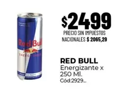 Red Bull - Energizante x 250 Ml. Cód:2929