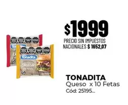 Tonadita - Queso x 10 Fetas Cód: 25195