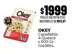 Okey - Capellettis 4 Quesos x 500 Gr. Cód:28124