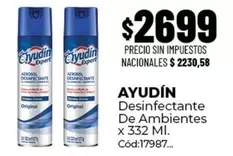 X$ - Desinfectante De Ambientes x 332 Ml. C ext{ó}d:17987...