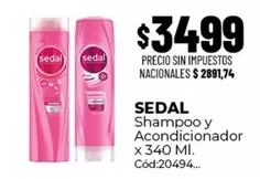 Sedal - Shampoo y Acondicionador x 340 Ml. Cód:20494