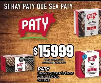 Paty - Hamburguesas de Carne Clásica x 12 Un. Cód: 8146