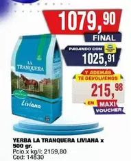 La Tranquera - YERBA LA TRANQUERA LIVIANA
