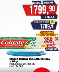 Colgate - CREMA DENTAL COLGATE HERBAL