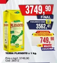 Playadito - YERBA PLAYADITO x 1 kg.