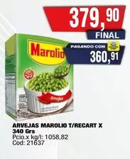 Marolio - ARVEJAS T/RECART X 340 Grs Cod: 21637
