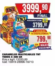 TNT - CARAMELOS MASTICABLES TODOS X 300 GR