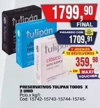 Tulipan - PRESERVATIVOS TODOS X 3 UNID