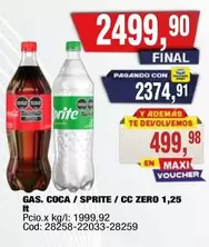 Coca cola - GAS. COCA / SPRITE / CC ZERO 1,25 It