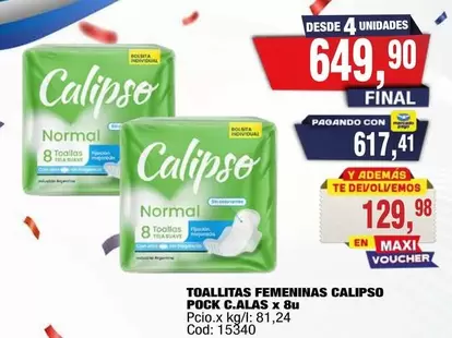 Calipso - TOALLITAS FEMENINAS POCK C.ALAS