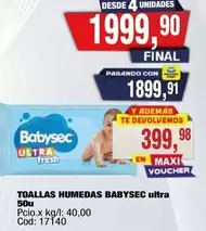 Babysec - TOALLAS HUMEDAS ultra 50u