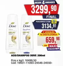 Dove - ACO/SHAMPOO DOVE 200ml