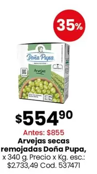 Doña Pupa - Arvejas secas remojadas