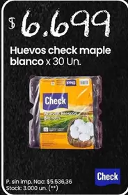 X$ - Huevos check maple blanco