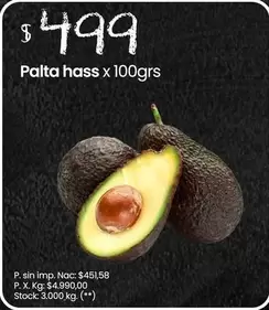 X$ - Palta hass