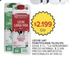 La Serenísima - LECHE UAT FORTIFICADA 1%/2%/3%