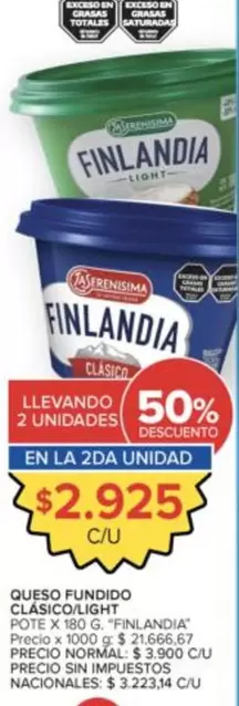 Finlandia - QUESO FUNDIDO CLASICO/LIGHT POTE X 180 G